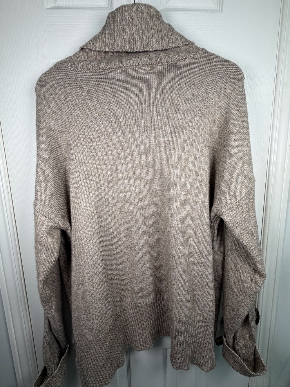 Renuar Taupe Cowl Neck Sweater Women's XXL Cozy Relaxed Fit Quiet Luxury Fall - Picture 7 of 11